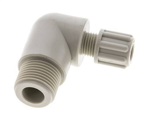 6x4mm & G3/8'' PP Elbow Compression Fitting with Male Threads 10 bar