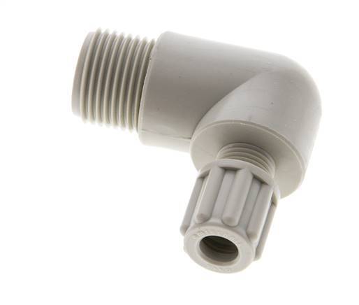6x4mm & G3/8'' PP Elbow Compression Fitting with Male Threads 10 bar