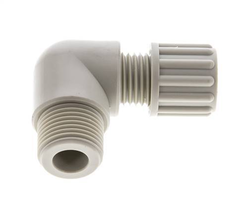 8x6mm & G3/8'' PP Elbow Compression Fitting with Male Threads 10 bar