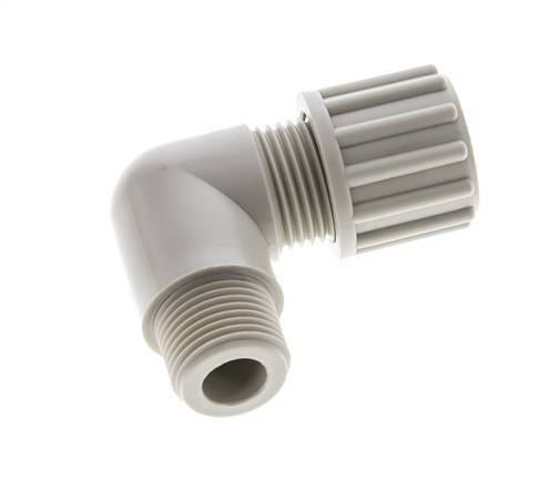 12x9mm & G3/8'' PP Elbow Compression Fitting with Male Threads 10 bar