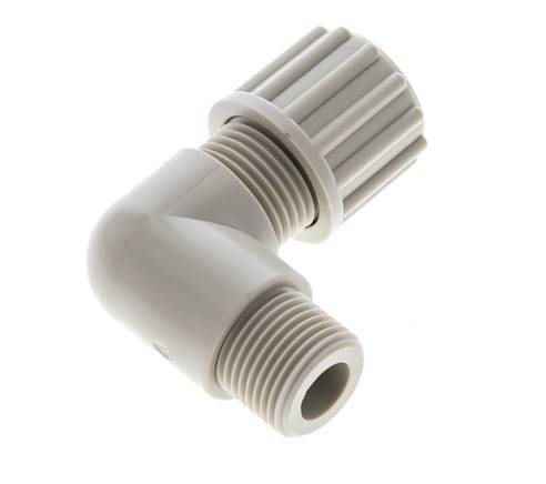 12x10mm & G3/8'' PP Elbow Compression Fitting with Male Threads 10 bar