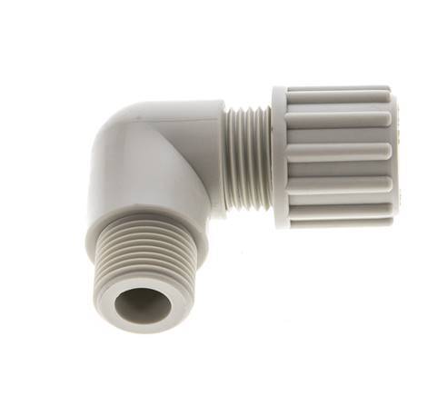 12x10mm & G3/8'' PP Elbow Compression Fitting with Male Threads 10 bar