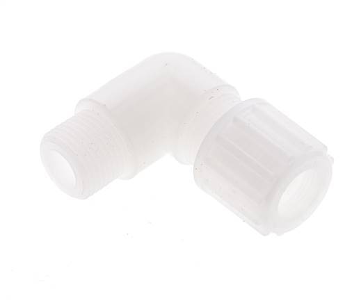 12x10mm & G3/8'' PVDF Elbow Compression Fitting with Male Threads 10 bar
