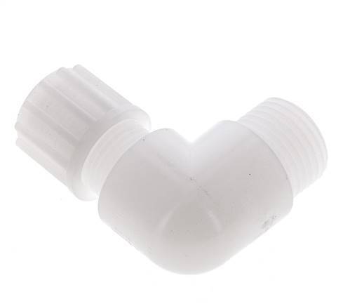 12x10mm & G1/2'' PVDF Elbow Compression Fitting with Male Threads 10 bar