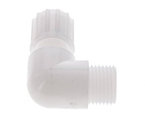 12x10mm & G1/2'' PVDF Elbow Compression Fitting with Male Threads 10 bar
