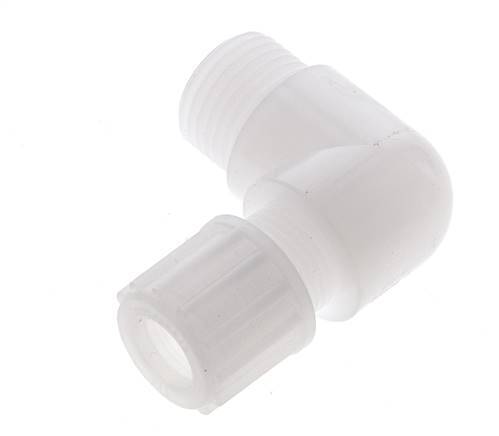 12x10mm & G1/2'' PVDF Elbow Compression Fitting with Male Threads 10 bar