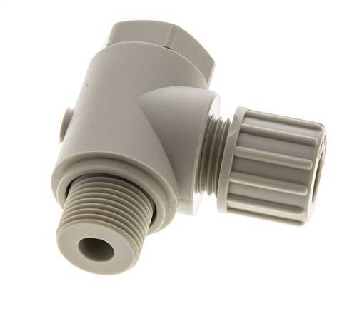 Accesorio de compresión codo PP 10x8mm & G3/8'' con rosca macho con perno banjo 10 bar