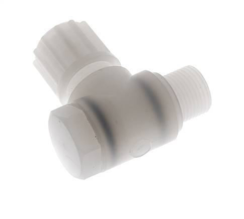 Accesorio de compresión codo 12x10mm & G3/8'' PVDF con rosca macho con perno banjo 10 bar