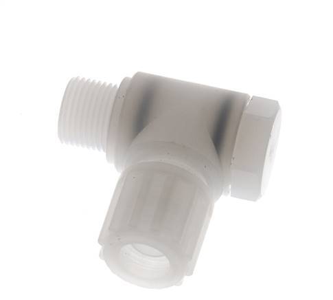 Accesorio de compresión codo 12x10mm & G3/8'' PVDF con rosca macho con perno banjo 10 bar