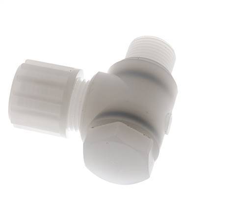 Accesorio de compresión codo 12x10mm & G3/8'' PVDF con rosca macho con perno banjo 10 bar