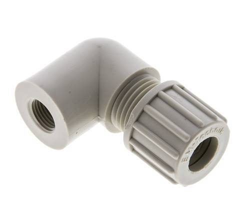 10x8mm & G1/8'' PP Elbow Compression Fitting with Female Threads 10 bar