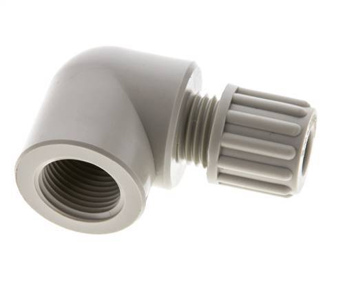 8x6mm & G3/8'' PP Elbow Compression Fitting with Female Threads 10 bar