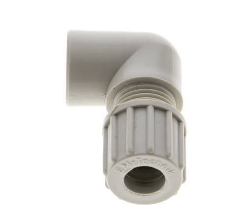 14x12mm & G3/8'' PVDF Elbow Compression Fitting with Female Threads 10 bar