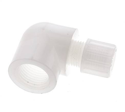 10x8mm & G1/2'' PVDF Elbow Compression Fitting with Female Threads 10 bar