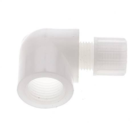 12x10mm & G1/2'' PVDF Elbow Compression Fitting with Female Threads 10 bar