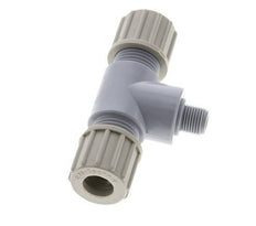 10x8mm & G1/8'' PA T-Shape Tee Compression Fitting with Male Threads 10 bar