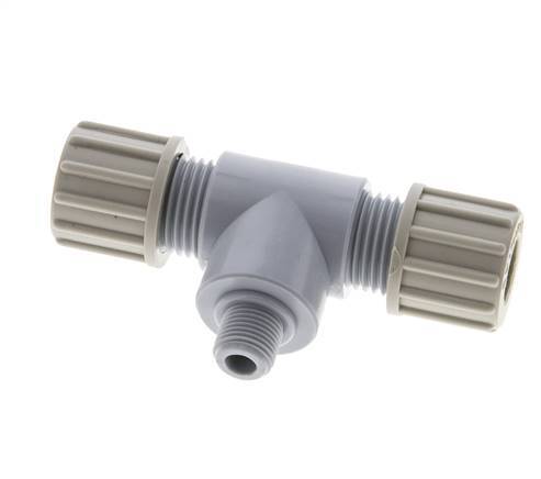 10x8mm & G1/8'' PA T-Shape Tee Compression Fitting with Male Threads 10 bar