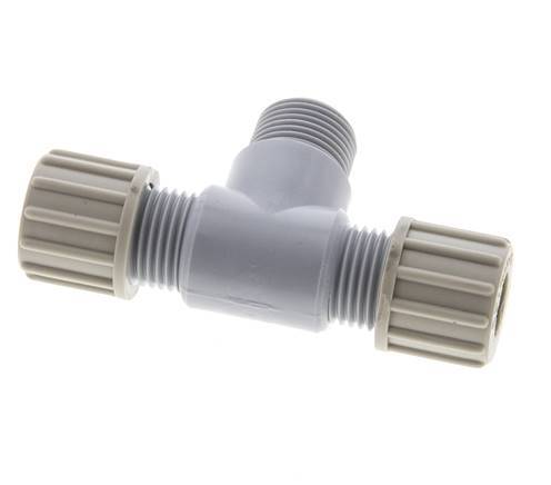 10x8mm & G3/8'' PA T-Shape Tee Compression Fitting with Male Threads 10 bar
