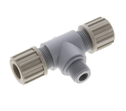 14x12mm & G3/8'' PA T-Shape Tee Compression Fitting with Male Threads 10 bar