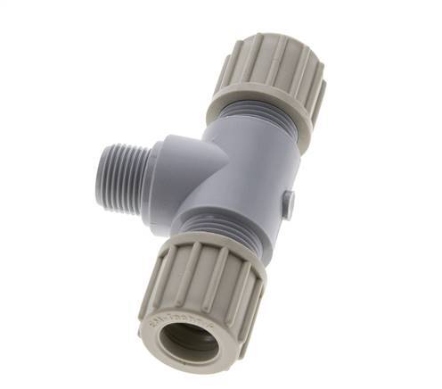 14x12mm & G3/8'' PA T-Shape Tee Compression Fitting with Male Threads 10 bar