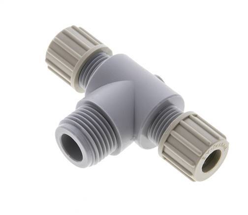 10x8mm & G1/2'' PA T-Shape Tee Compression Fitting with Male Threads 10 bar