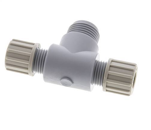 10x8mm & G1/2'' PA T-Shape Tee Compression Fitting with Male Threads 10 bar