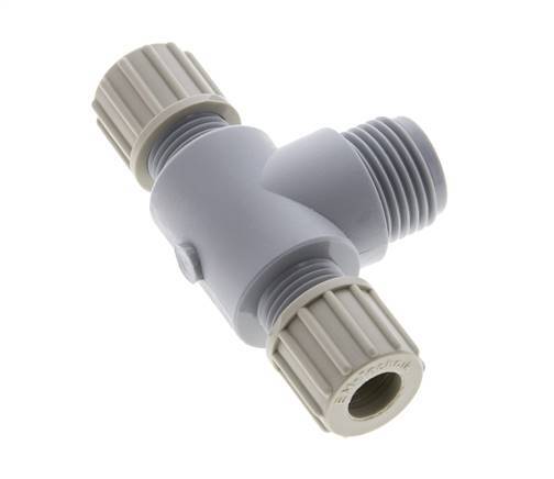10x8mm & G1/2'' PA T-Shape Tee Compression Fitting with Male Threads 10 bar