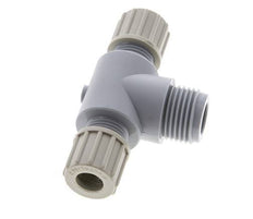 10x8mm & G1/2'' PA T-Shape Tee Compression Fitting with Male Threads 10 bar