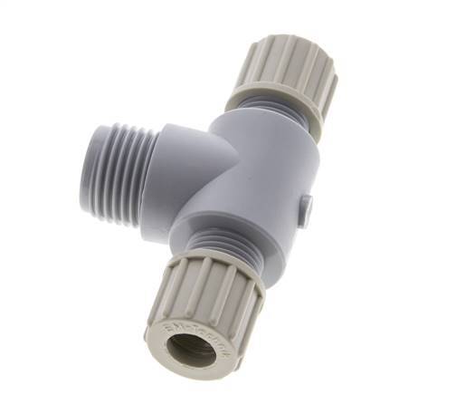10x8mm & G1/2'' PA T-Shape Tee Compression Fitting with Male Threads 10 bar