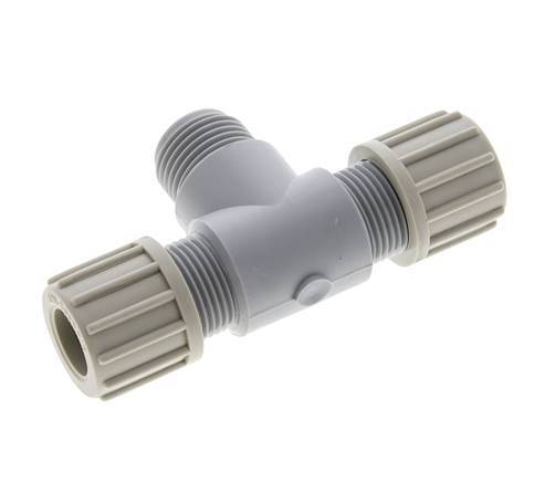 14x12mm & G1/2'' PA T-Shape Tee Compression Fitting with Male Threads 10 bar