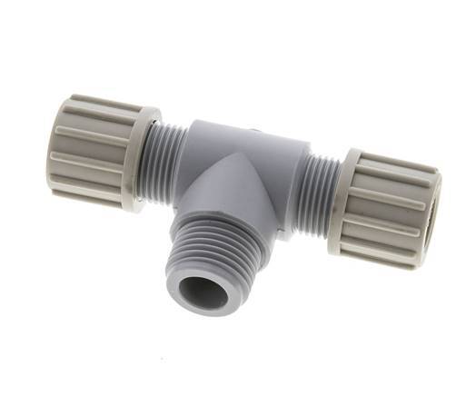 14x12mm & G1/2'' PA T-Shape Tee Compression Fitting with Male Threads 10 bar