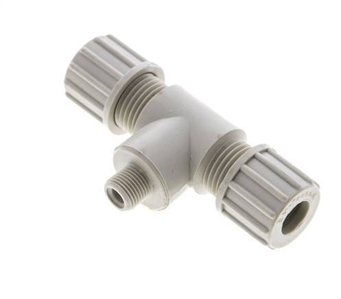 10x8mm & G1/8'' PP T-Shape Tee Compression Fitting with Male Threads 10 bar