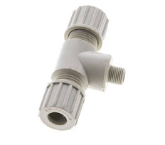 10x8mm & G1/8'' PP T-Shape Tee Compression Fitting with Male Threads 10 bar