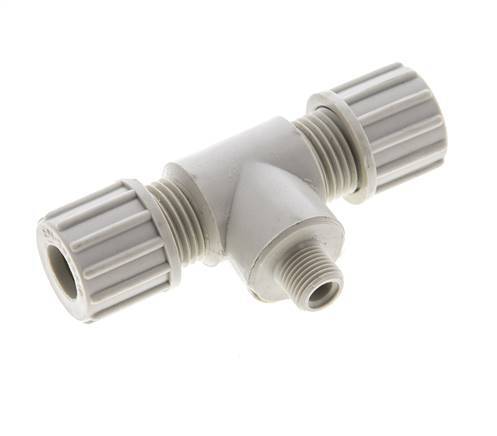 10x8mm & G1/8'' PP T-Shape Tee Compression Fitting with Male Threads 10 bar