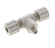 10x8mm & G1/8'' PP T-Shape Tee Compression Fitting with Male Threads 10 bar