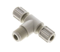 6x4mm & G1/4'' PP T-Shape Tee Compression Fitting with Male Threads 10 bar