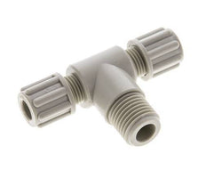 6x4mm & G1/4'' PP T-Shape Tee Compression Fitting with Male Threads 10 bar