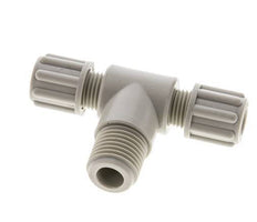 6x4mm & G1/4'' PP T-Shape Tee Compression Fitting with Male Threads 10 bar
