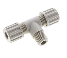8x6mm & G1/4'' PP T-Shape Tee Compression Fitting with Male Threads 10 bar