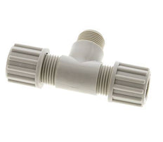 12x10mm & G3/8'' PP T-Shape Tee Compression Fitting with Male Threads 10 bar