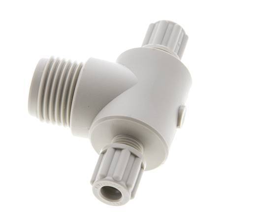 6x4mm & G1/2'' PP T-Shape Tee Compression Fitting with Male Threads 10 bar