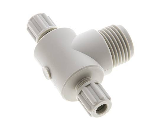 6x4mm & G1/2'' PP T-Shape Tee Compression Fitting with Male Threads 10 bar