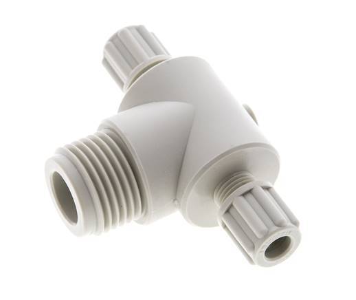 6x4mm & G1/2'' PP T-Shape Tee Compression Fitting with Male Threads 10 bar