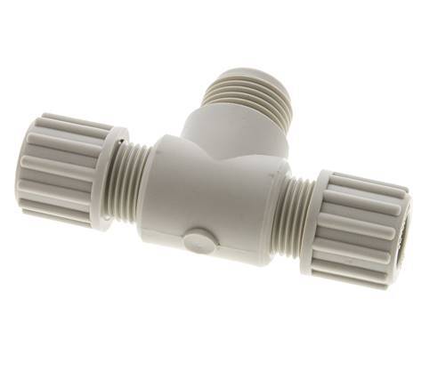 12x10mm & G1/2'' PP T-Shape Tee Compression Fitting with Male Threads 10 bar