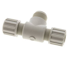12x10mm & G1/2'' PP T-Shape Tee Compression Fitting with Male Threads 10 bar