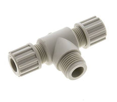 12x10mm & G1/2'' PP T-Shape Tee Compression Fitting with Male Threads 10 bar