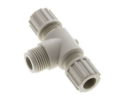 12x10mm & G1/2'' PP T-Shape Tee Compression Fitting with Male Threads 10 bar