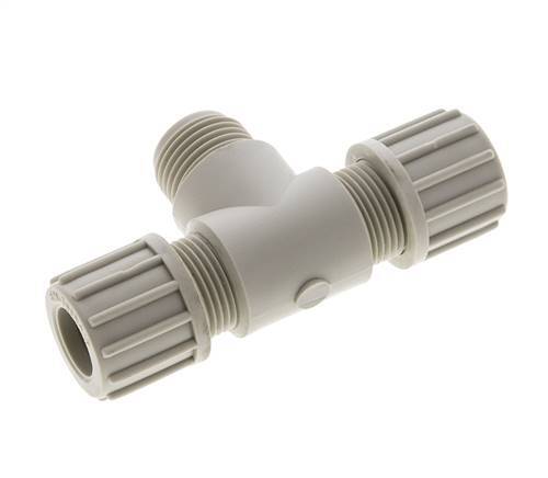 14x12mm & G1/2'' PP T-Shape Tee Compression Fitting with Male Threads 10 bar