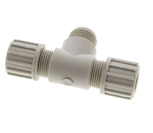 14x12mm & G1/2'' PP T-Shape Tee Compression Fitting with Male Threads 10 bar