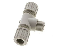 14x12mm & G1/2'' PP T-Shape Tee Compression Fitting with Male Threads 10 bar